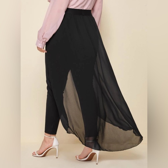 Leggings with a chiffon overlay - Picture 3 of 11